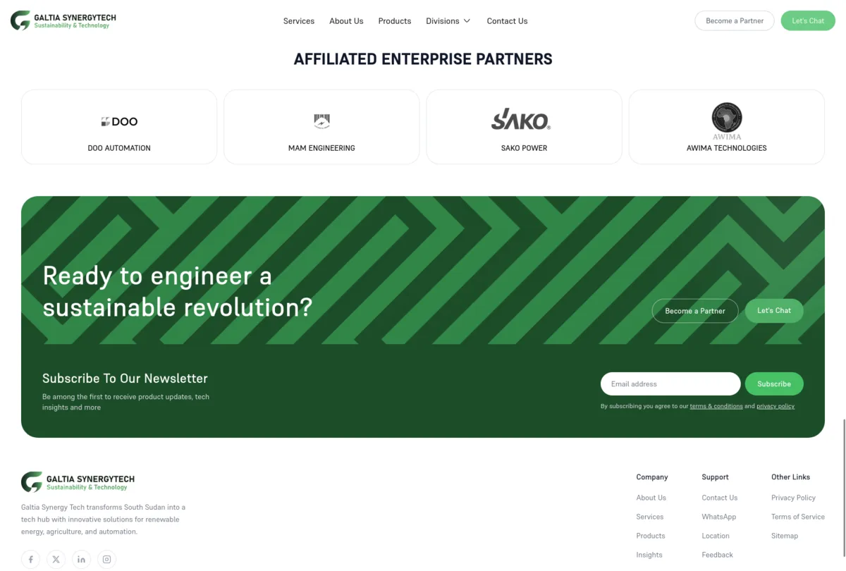 GALTIA SYNERGYTECH LTD. website preview